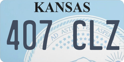 KS license plate 407CLZ