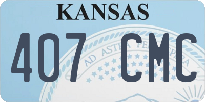KS license plate 407CMC