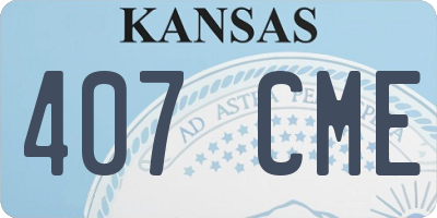 KS license plate 407CME