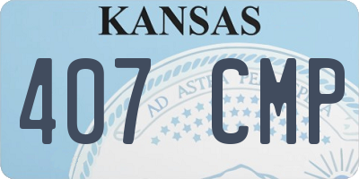 KS license plate 407CMP