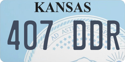 KS license plate 407DDR