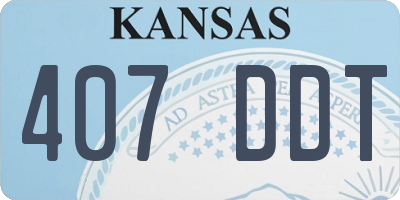 KS license plate 407DDT