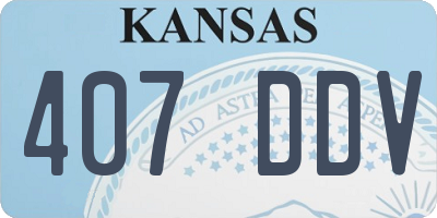 KS license plate 407DDV