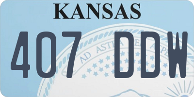 KS license plate 407DDW