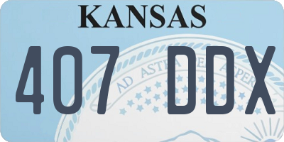 KS license plate 407DDX