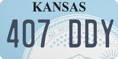 KS license plate 407DDY