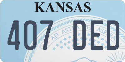 KS license plate 407DED
