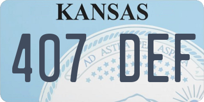 KS license plate 407DEF