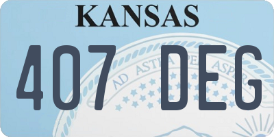 KS license plate 407DEG