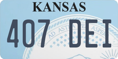 KS license plate 407DEI