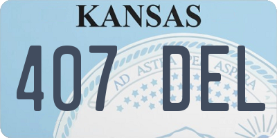 KS license plate 407DEL