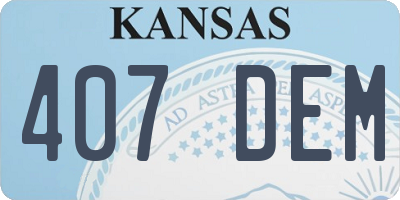 KS license plate 407DEM