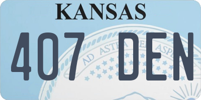 KS license plate 407DEN