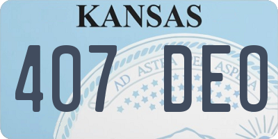 KS license plate 407DEO