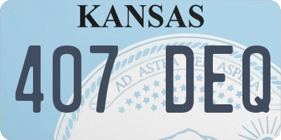 KS license plate 407DEQ