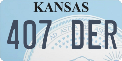 KS license plate 407DER