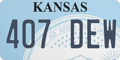 KS license plate 407DEW