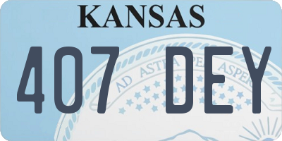 KS license plate 407DEY
