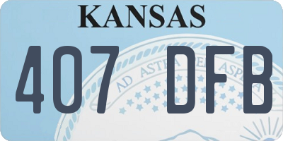 KS license plate 407DFB