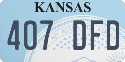 KS license plate 407DFD