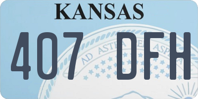 KS license plate 407DFH