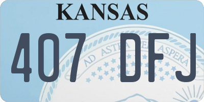 KS license plate 407DFJ