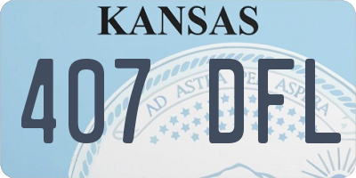 KS license plate 407DFL