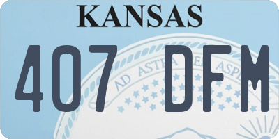 KS license plate 407DFM