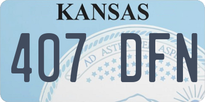 KS license plate 407DFN