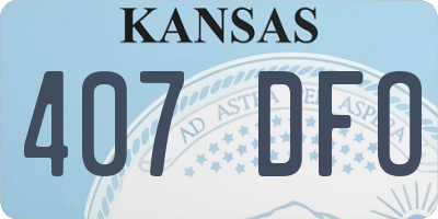 KS license plate 407DFO