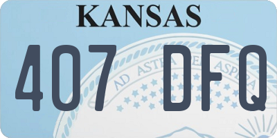 KS license plate 407DFQ