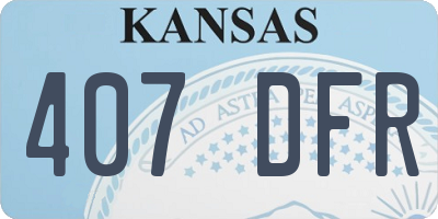 KS license plate 407DFR