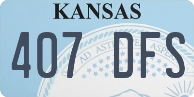 KS license plate 407DFS
