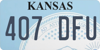 KS license plate 407DFU