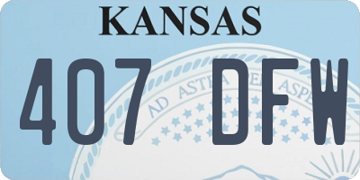 KS license plate 407DFW
