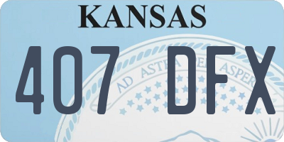 KS license plate 407DFX