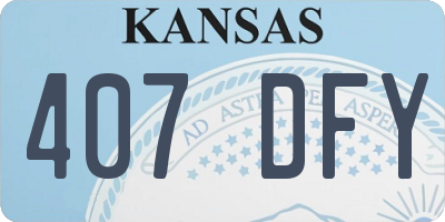KS license plate 407DFY