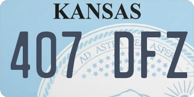 KS license plate 407DFZ