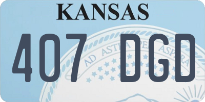 KS license plate 407DGD
