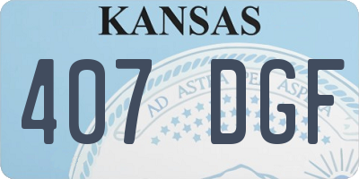 KS license plate 407DGF