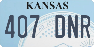 KS license plate 407DNR