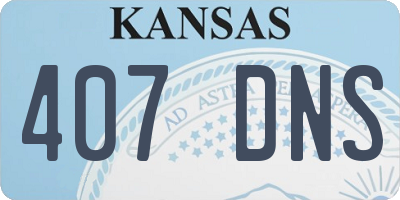 KS license plate 407DNS