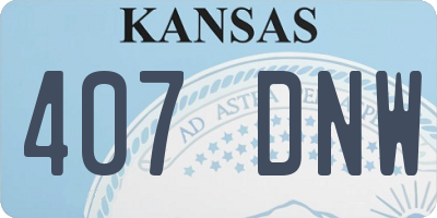 KS license plate 407DNW