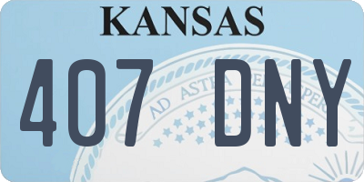 KS license plate 407DNY