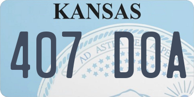 KS license plate 407DOA