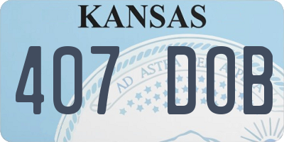 KS license plate 407DOB