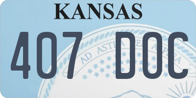 KS license plate 407DOC