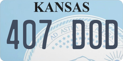 KS license plate 407DOD