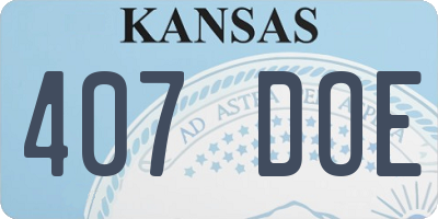 KS license plate 407DOE