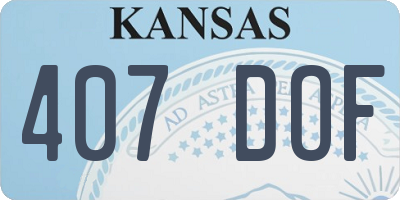 KS license plate 407DOF